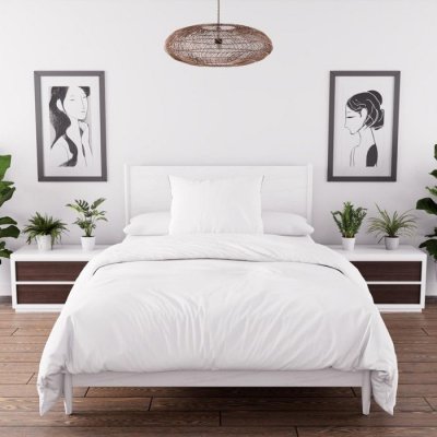INTEMPOREL  Boh&egrave;me Parure Housse de Couette, Blanc, 140 x 200 cm