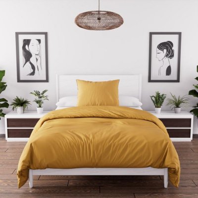 INTEMPOREL  Boh&egrave;me Parure Housse de Couette, Jaune, 140 x 200 cm