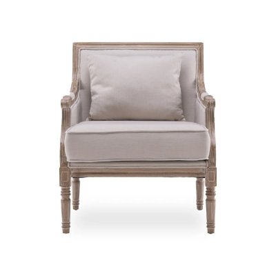 INTENSE DECO  Fauteuil Berg&egrave;re Ambroise Style Louis XVI Tissu Beige