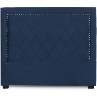 INTENSE DECO  T&ecirc;te de lit Nolwen Velours Bleu Fonc&eacute; 140cm