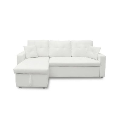 INTENSEDECO Canap&eacute; d'angle Convertible Cuero Blanc