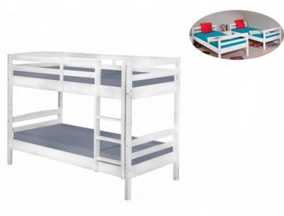 INTERLINK Inter Link Lits superpos&eacute;s junior pin massif bio vernis blanc