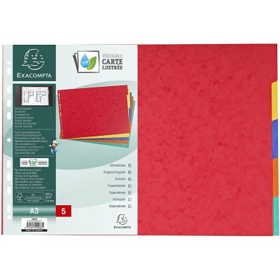 EXACOMPTA Intercalaires A3 - 5 Positions - Carte Lustr&eacute;e 400g - 