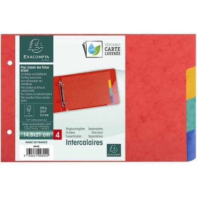 EXACOMPTA Intercalaires  Carte Forte 14,8x21cm 4 positions