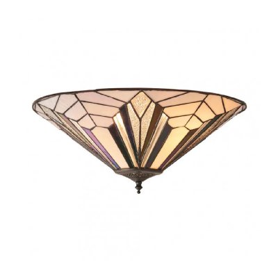 INTERIORS 1900  - Plafonnier 2 ampoules Astoria, verre et m&eacute;tal