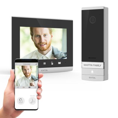 EXTEL Interphone vid&eacute;o  720324 Wi-Fi Set complet gris, noir 