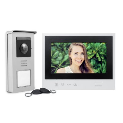 THOMSON Interphone vid&eacute;o  512263 2 fils Set complet 1 foyer gris, noir 