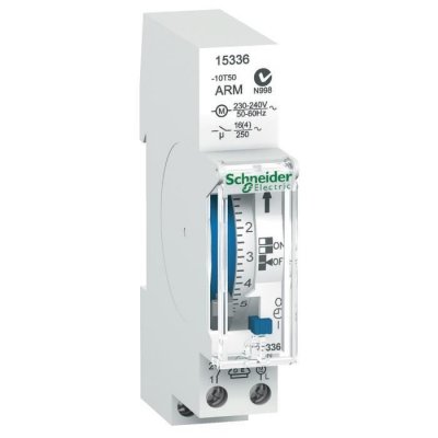 SCHNEIDER ELECTRIC Interrupteur horaire 24H -1 canal - r&eacute;serve de marche 100h Schneider 15336 Acti9 ih