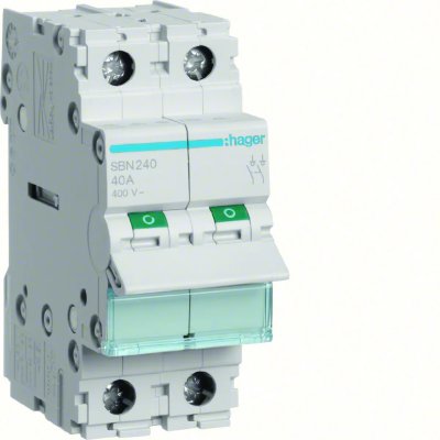 HAGER Interrupteur sectionneur - 2P - 40A - 400V - 50/60 Hz