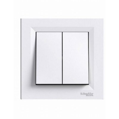 SCHNEIDER ELECTRIC Interrupteur va-et-vient double 10A - SCHNEIDER Asfora - blanc
