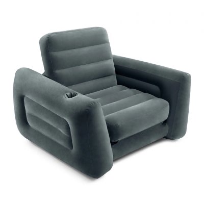 INTEX  2 In 1 Inflatable Chair Bed Gris 117 x 224 x 66 cm