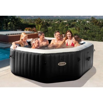 INTEX  baignoire de massage &agrave; bulles octogonale 218x71 cm 6 personnes
