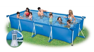 INTEX  Piscine tubulaire  Metal frame 4,50 x 2,20 x h0,84m