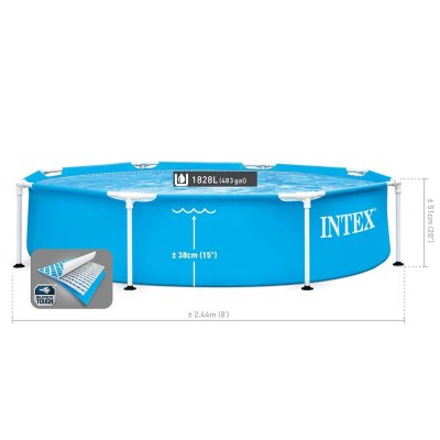 INTEX  - Piscinette Metal Frame Ronde 2,44m x 0,51m