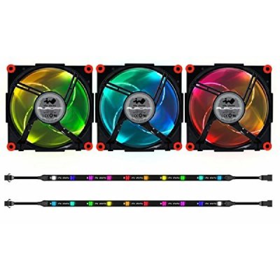 IN WIN Inwin aurora rgb-led l&uuml;fter, 120mm, 3er set - schwarz/rot