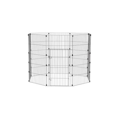 IRIS OHYAMA  - Parc Dexterieur - Ancrage Au Sol - 48 Pouces - Epoxy - Noir - 1,5 M2 - Pour Chien