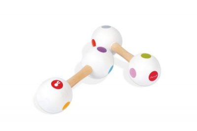 JANOD  Confetti Maracas Barbell Blanc 1-3 Years