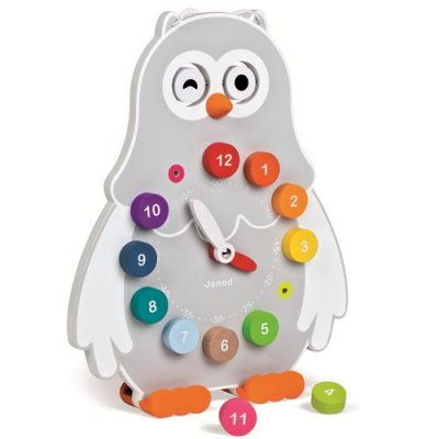 JANOD  - Horloge Chouette (bois) - D&egrave;s 3 Ans