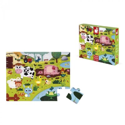 JURATOYS Janod - puzzle tactile 'les animaux de la ferme' - 20 pi&egrave;ces