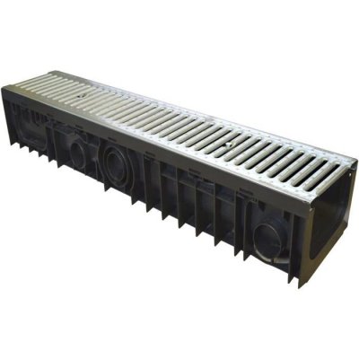 JARDIBRIC  - Caniveaux en PP avec Grille Acier Galvanis&eacute;e 150x150