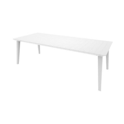 ALLIBERT JARDIN Table Lima 240 6-10 personnes avec allonge - Design contemporain - Blanc