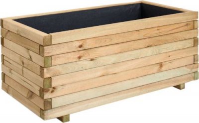 CERLAND Jardini&egrave;re bois rectangle stockolm 145l jardipolys 0281108