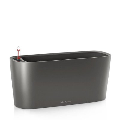 LECHUZA Jardini&egrave;re de table Delta20 ALL-IN-ONE Fusain m&eacute;tallique 15563