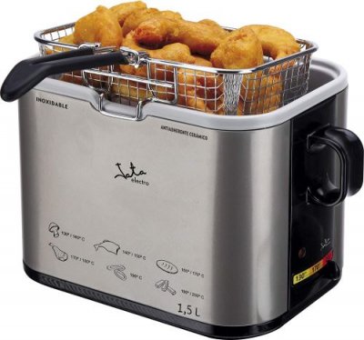 JATA  - FR326E - Friteuse, 1000 watts, Couleurs Noir / Argent, 1,5L 