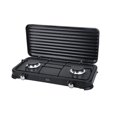 JATA  Jecg2702 Butane Gas Kitchen Stove Portable 2 Burners Argent&eacute;