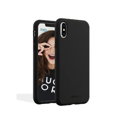 JAYM  Coque pour Apple iPhone X / XS Premium Silicone Microfibre Noir