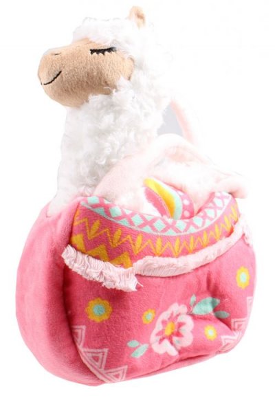 JEMINI  peluche Lola lama avec sac &agrave; main filles 24 cm blanc/rose