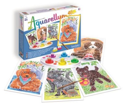 SENTOSPHERE Jeu cr&eacute;atif Aquarellum - Chiots - Sentosph&egrave;re - couleur variant
