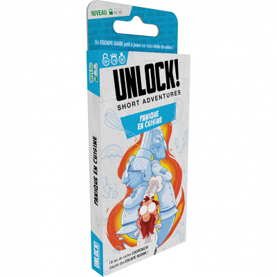 Jeu d'escape game Asmodee Unlock Short Adventure Panique en cuisine