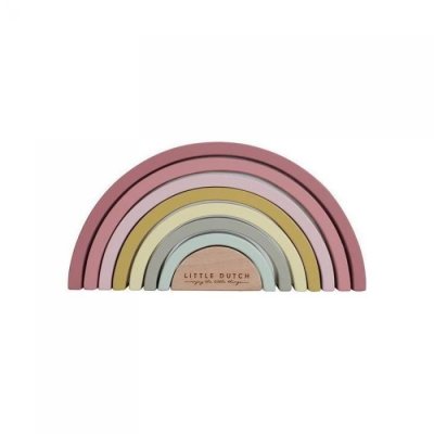 LITTLE DUTCH Jeu d'&eacute;veil Baby to Love LD Arc-en-ciel en bois Rose