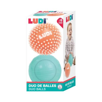 LUDI Jeu d'&eacute;veil  Duo de balles 13 cm