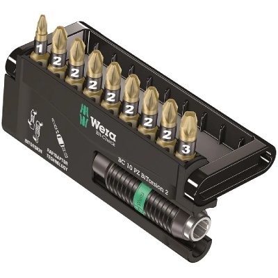 WERA Jeu De 9 Embouts Pz Bitorsion + 1 Porte-Embouts Rapidator  05347153001