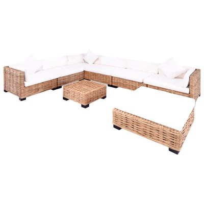 Jeu de canap&eacute;s 27 pcs rotin naturel