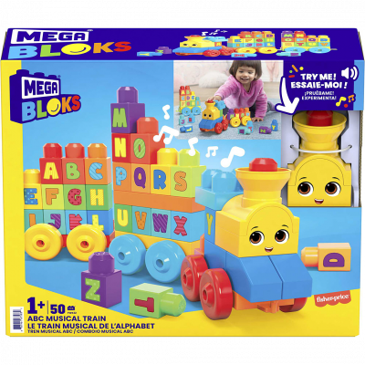 FISHER PRICE Jeu de construction Mega Bloks Le train des lettres