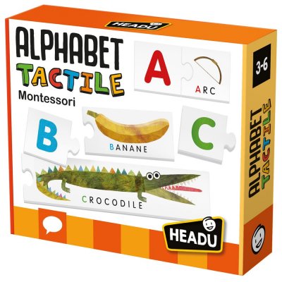 HEADU Jeu de d&eacute;couverte alphabet tactile montessori 