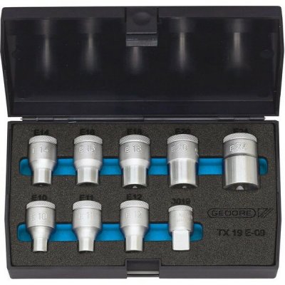 GEDORE Jeu De Douilles 1/2" 9 Pi&egrave;ces Tx E10-e24