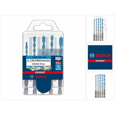 BOSCH Jeu de forets  Expert HEX-9 MultiConstruction 4/5/6/6/8 mm 5pcs