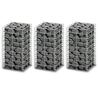VIDAXL Jeu de panier de gabion 3 pcs Fil galvanis&eacute; 25 x 25 x 50 cm