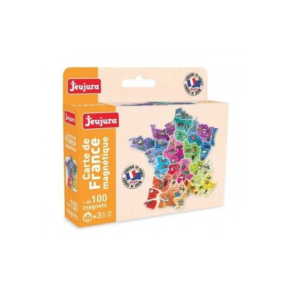 JEUJURA  - 8973-Tableau en Bois-Carte de France Magnetique