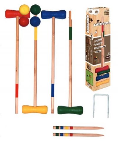 MGM Jeux de croquet bois 73 cm (4 balles + 4 maillets)