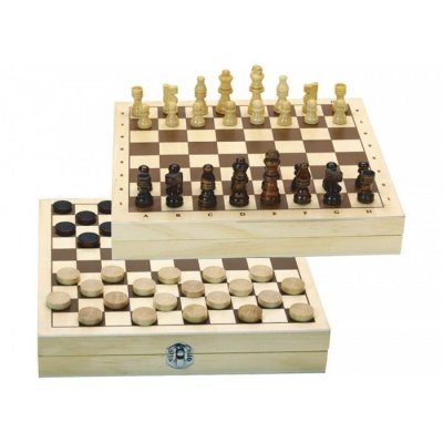 JEUJURA Jeux De Dames Et D'&eacute;checs - Coffret En Bois -  Multicolore