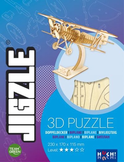 ATALIA JEUX Jigzle Biplan - Puzzle 3D Bois - HUCH! & Atalia