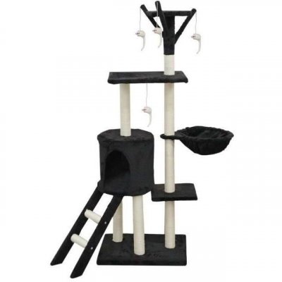 GENERIQUE JIPSY - Arbre &agrave; chat - 79 x 34 x 138 cm - Noir