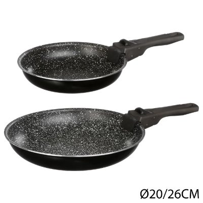 JJA 135110 Set de 2 Po&ecirc;les + Poign&eacute;e Amovible Pierre 20/26 cm