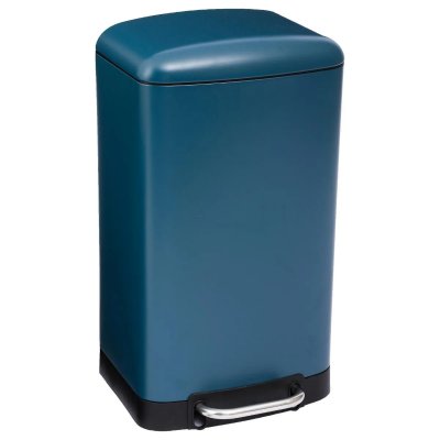 CLEAN HOUSE JJA Poubelle carr&eacute;e en m&eacute;tal 30L bleu