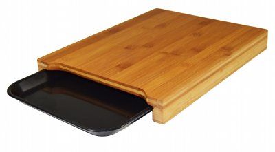 JOCCA  1635 Planche &agrave; d&eacute;couper en Bambou avec Plateau, Couleur Marron